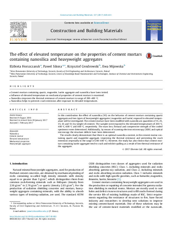(PDF) The effect of elevated temperature on the properties of cement ...