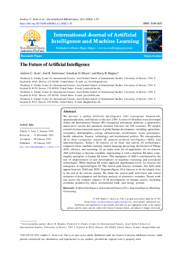 (PDF) The Future of Artificial Intelligence
