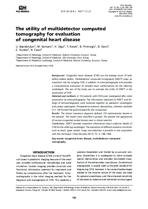 (PDF) The utility of multidetector computed tomography for evaluation ...