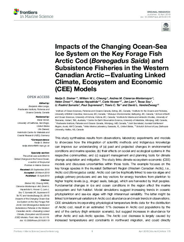 (PDF) Impacts of the Changing Ocean-Sea Ice System on the Key Forage ...