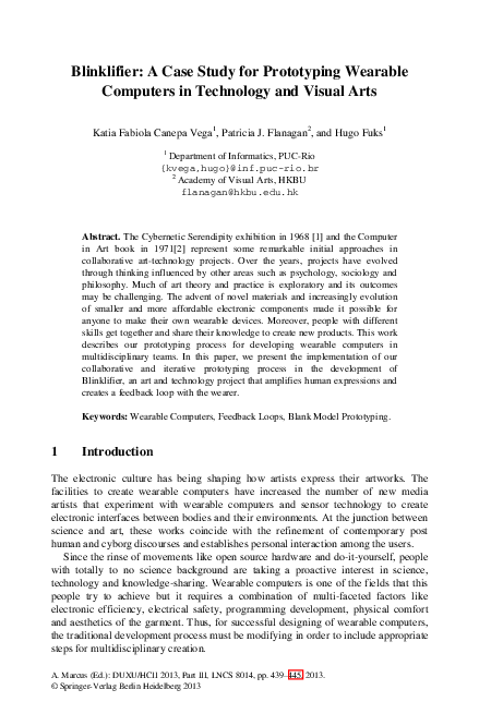 (PDF) Blinklifier: A Case Study for Prototyping Wearable Computers in ...