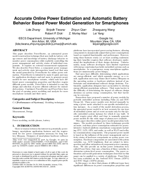 (PDF) Accurate online power estimation and automatic battery behavior ...