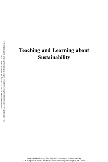 (PDF) Teaching and Learning about Sustainability