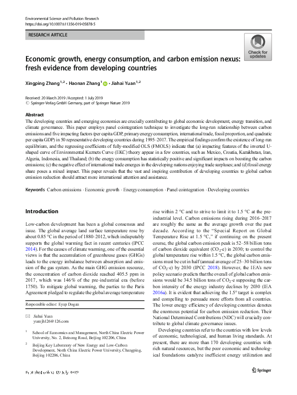 (PDF) Economic Growth, Energy Consumption, and Carbon Emissions