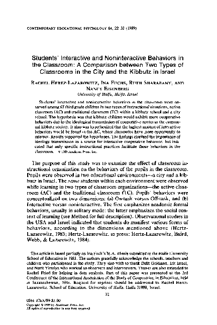 (PDF) Students' interactive and noninteractive behaviors in the ...