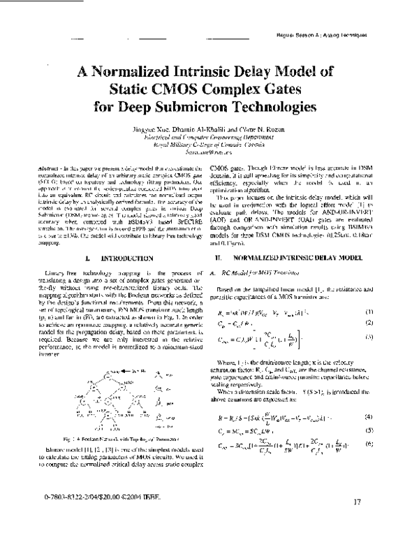(PDF) A normalized intrinsic delay model of static CMOS complex gates ...