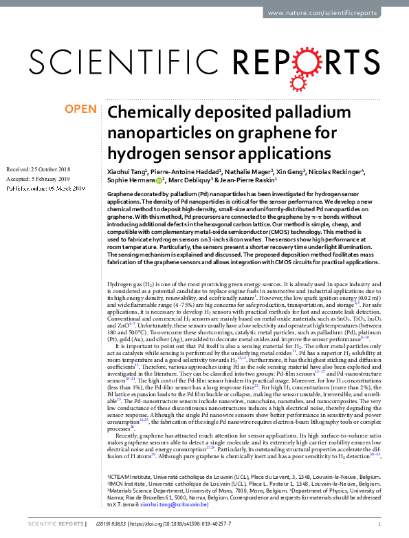 (PDF) Chemically deposited palladium nanoparticles on graphene for ...