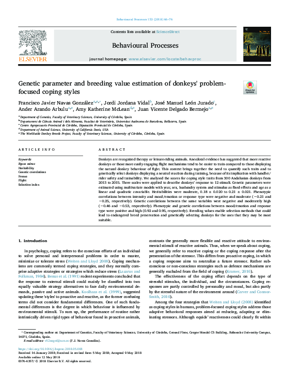 (PDF) Genetic parameter and breeding value estimation of donkeys ...