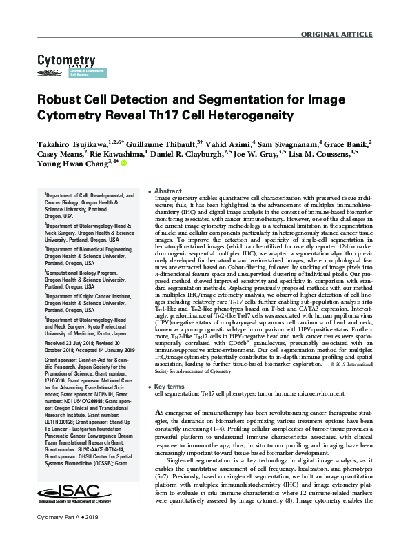 (PDF) Robust Cell Detection and Segmentation for Image Cytometry Reveal ...