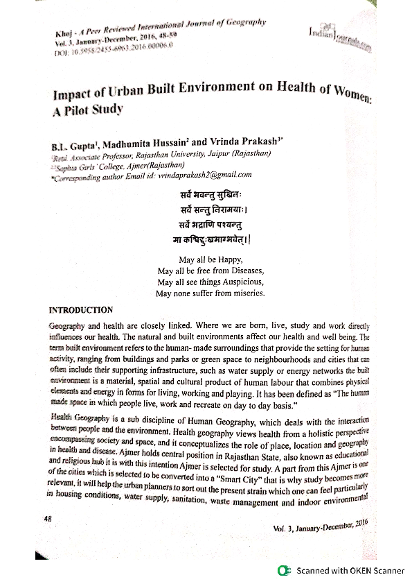 (PDF) Impact of Urban Built Environment