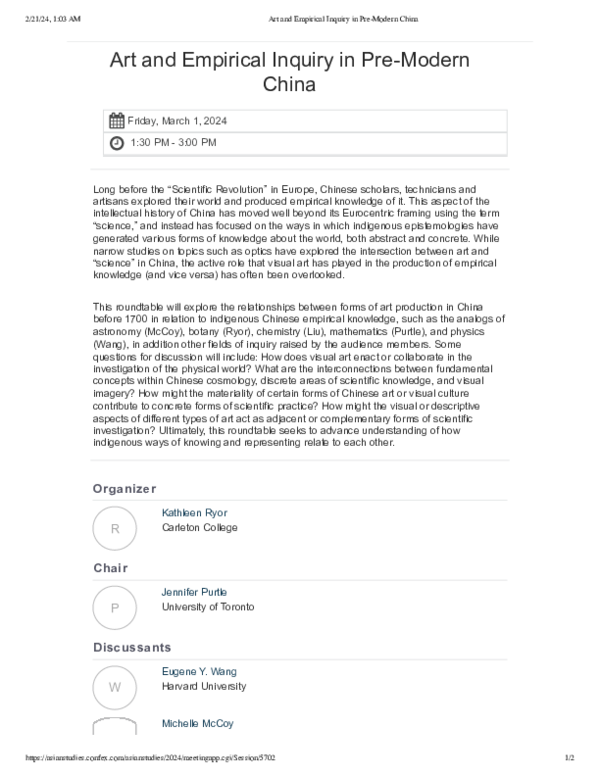 (PDF) Art and Empirical Inquiry in Pre-Modern China (AAS roundtable ...