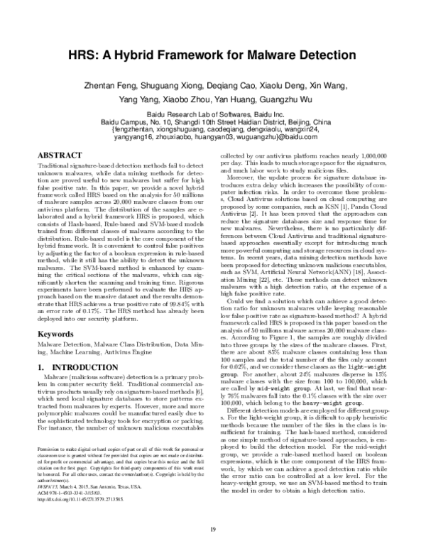 (PDF) HRS: A Hybrid Framework for Malware Detection