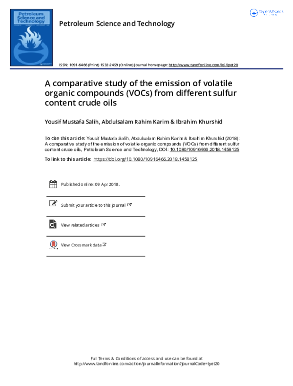 (PDF) A comparative study of the emission of volatile organic compounds ...