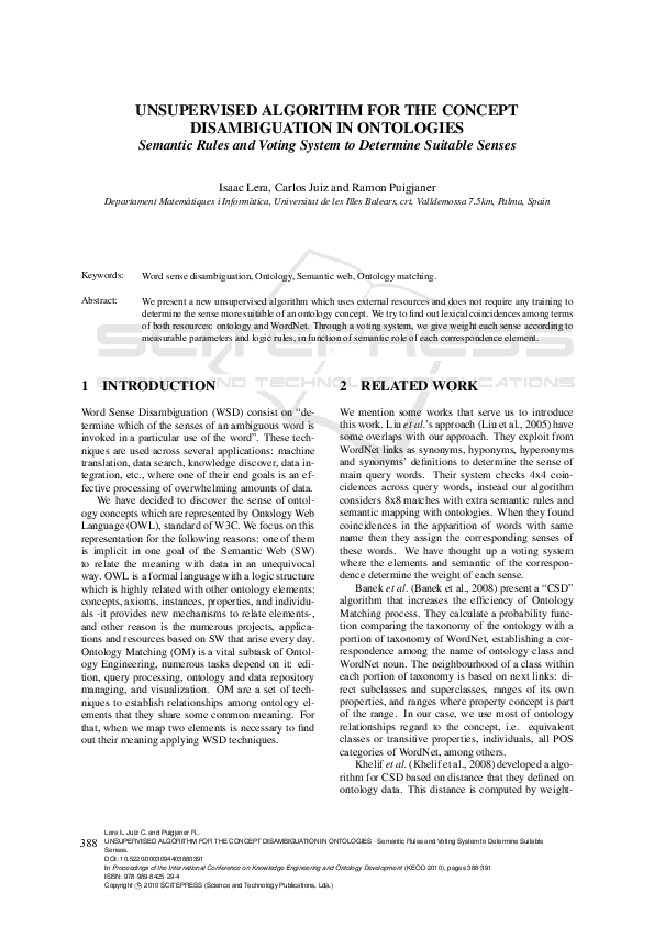 (PDF) UNSUPERVISED ALGORITHM FOR THE CONCEPT DISAMBIGUATION IN ...