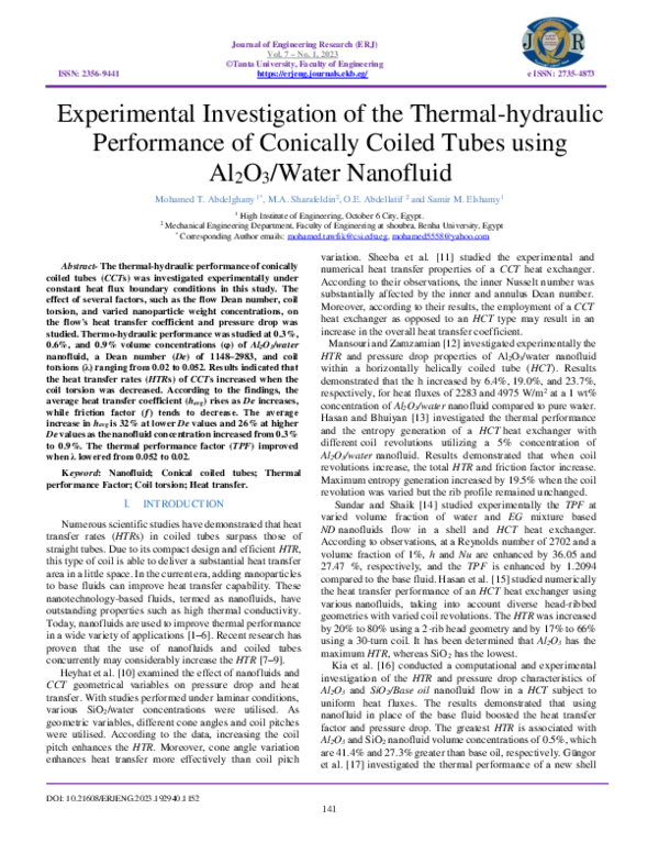 (PDF) Experimental investigation of the thermal-hydraulic performance ...