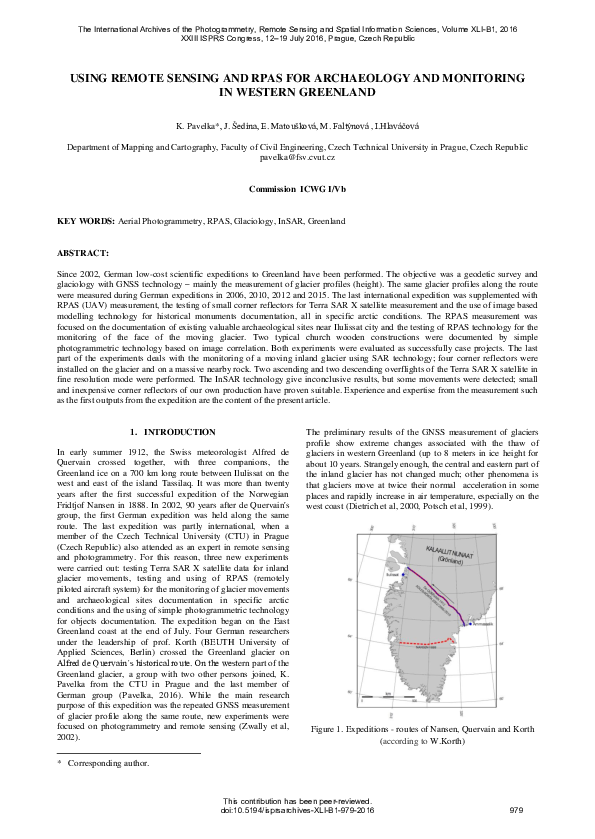 (PDF) Using Remote Sensing and Rpas for Archaeology and Monitoring in ...