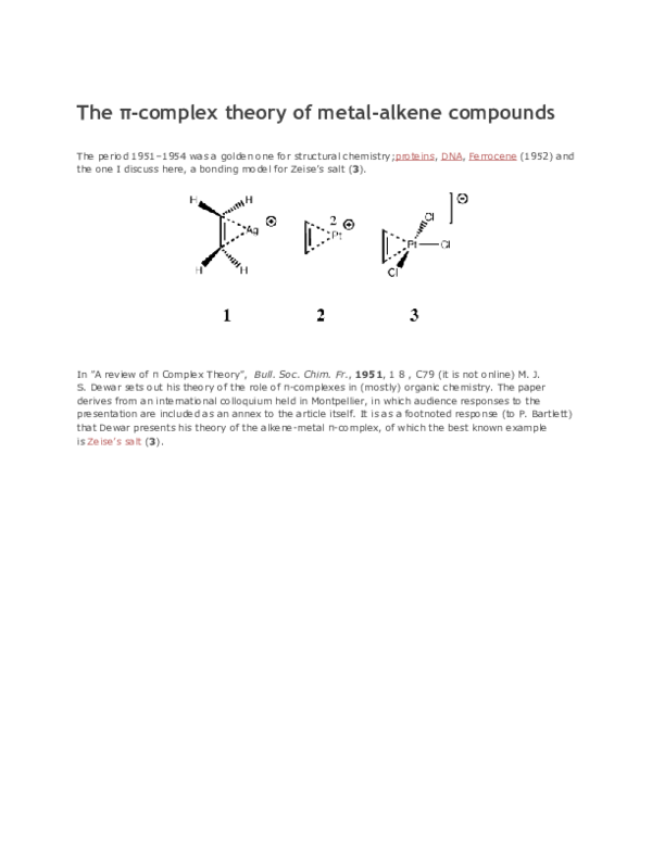 (PDF) The π-complex theory of metal-alkene compounds