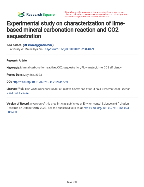 (PDF) Experimental study on characterization of lime-based mineral ...
