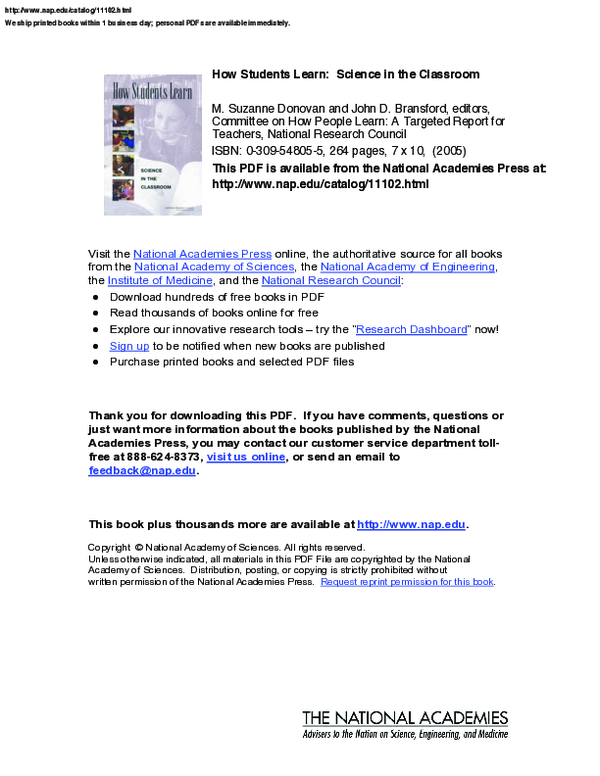  pdf how students learn science in the classroom