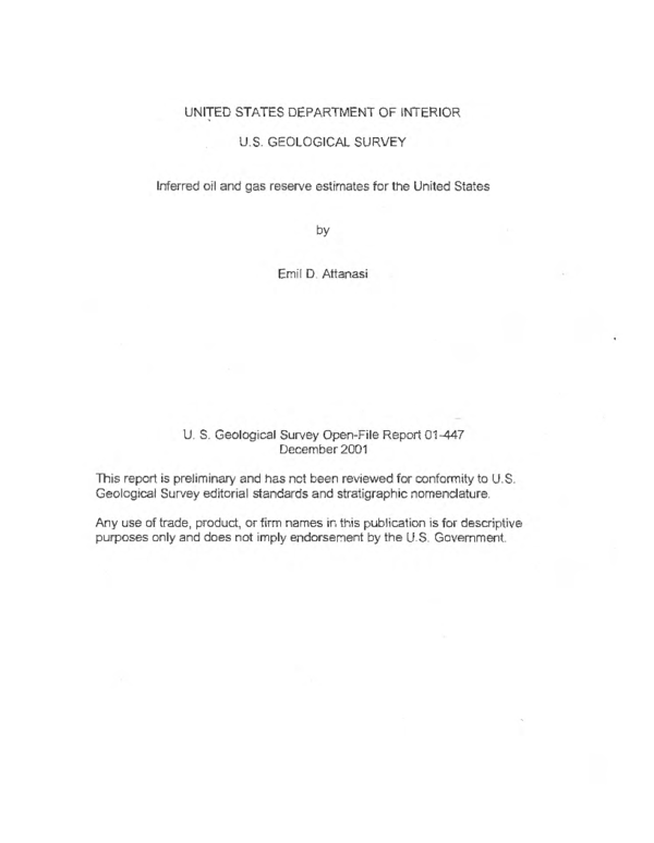 (PDF) Inferred oil and gas reserve estimates for the United States