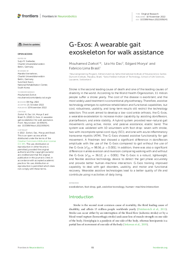 (PDF) GExos A wearable gait exoskeleton for walk assistance Mouhamed Zorkot Academia.edu