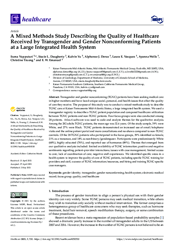 (PDF) A Mixed Methods Study Describing the Quality of Healthcare ...