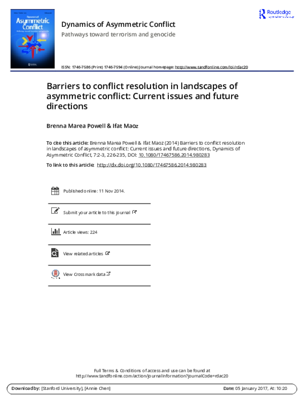 (PDF) Barriers to conflict resolution in landscapes of asymmetric ...