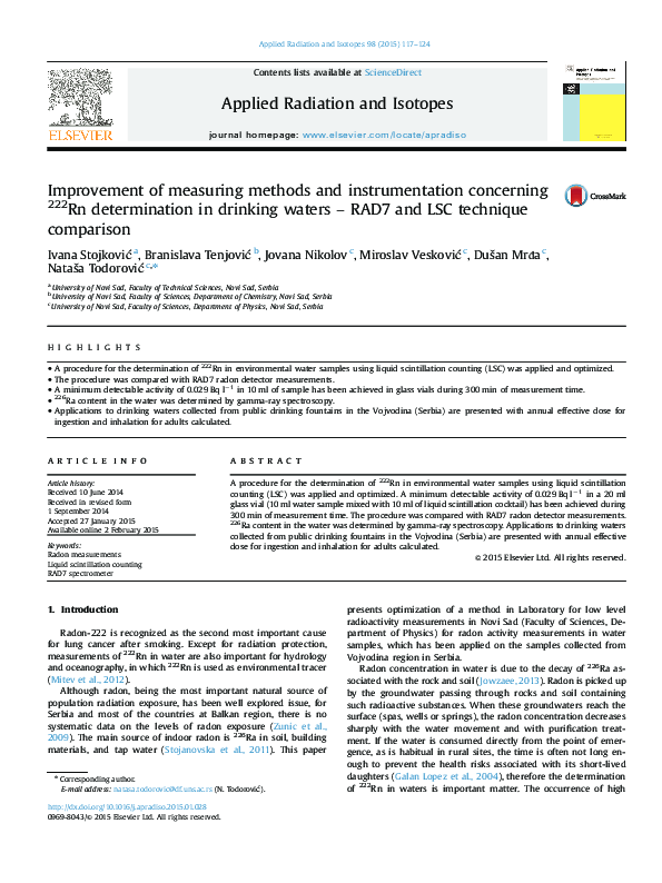 (PDF) Improvement of measuring methods and instrumentation concerning ...