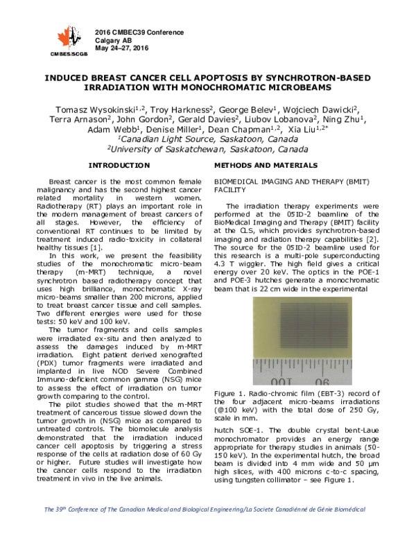 (PDF) Induced Breast Cancer Cell Apoptosis by Synchrotron-Based ...