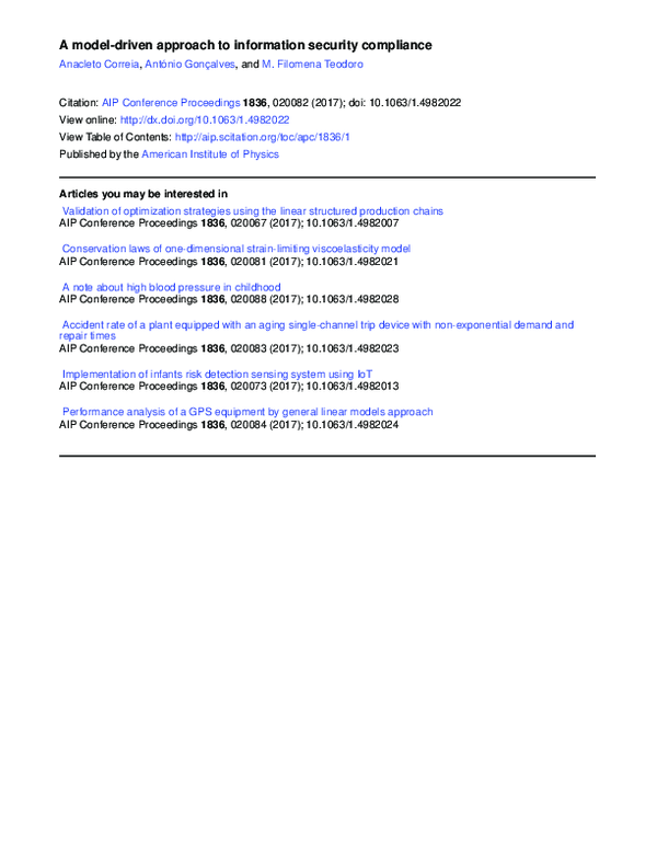 (PDF) A model-driven approach to information security compliance