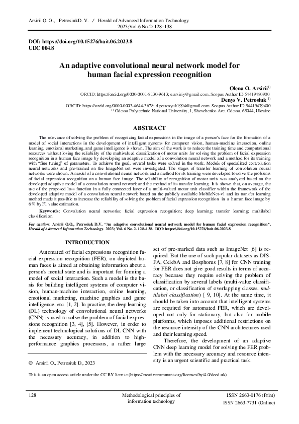 (PDF) An adaptive convolutional neural network model for human facial ...