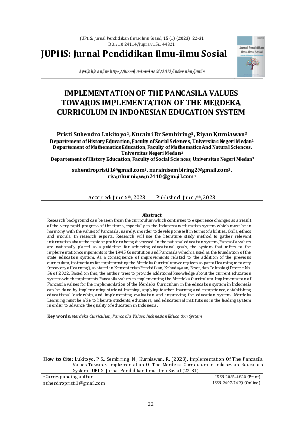 (PDF) Implementation of the Pancasila Values Towards Implementation of ...