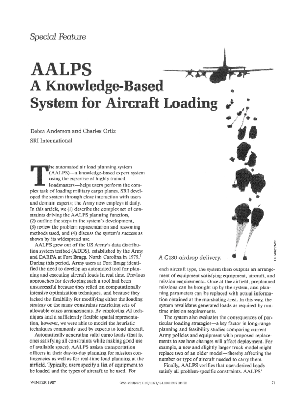 (PDF) AALPS A Knowledge-Based System for Aircraft Loading