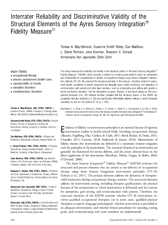 (PDF) Interrater Reliability and Discriminative Validity of the ...