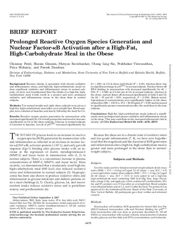 (PDF) Prolonged Reactive Oxygen Species Generation and Nuclear Factor ...