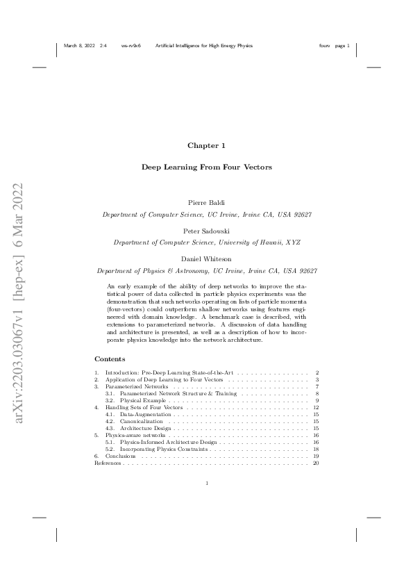 (PDF) Deep Learning from Four Vectors