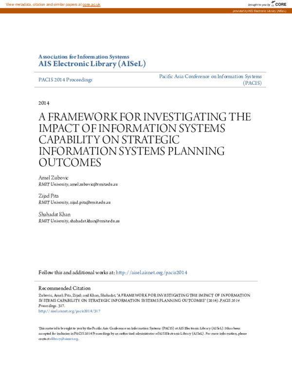 (PDF) A Framework for Investigating the Impact of Information Systems ...