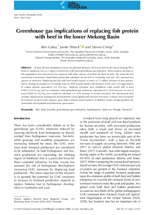(PDF) Greenhouse gas implications of replacing fish protein with beef ...