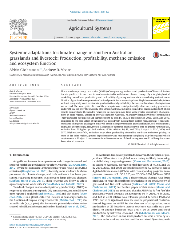 (PDF) Systemic adaptations to climate change in southern Australian ...