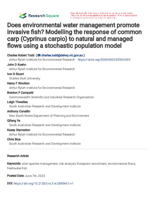 (PDF) Does environmental water management promote invasive fish ...