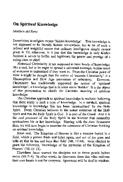 (PDF) Spiritual Knowledge