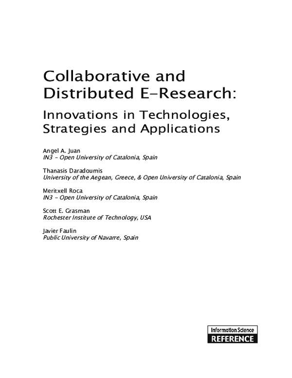 (PDF) Collaborative and Distributed E-Research: Innovations in ...