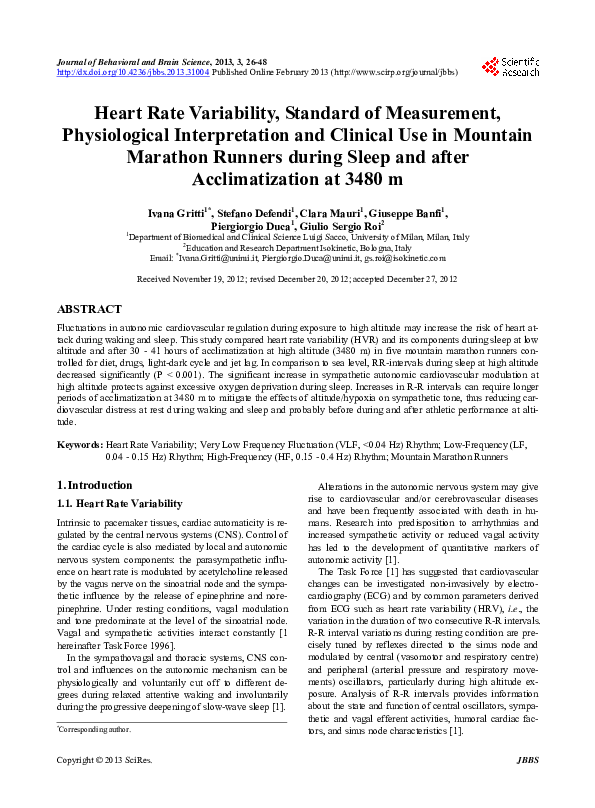 (PDF) 1.1. Heart Rate Variability