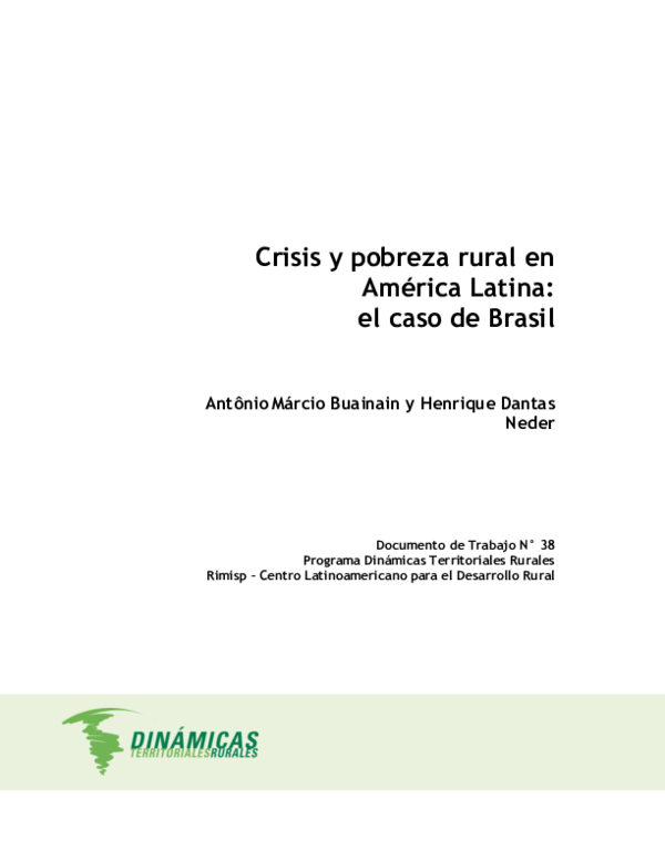 (PDF) Crisis y pobreza rural en América Latina : el caso de Brasil
