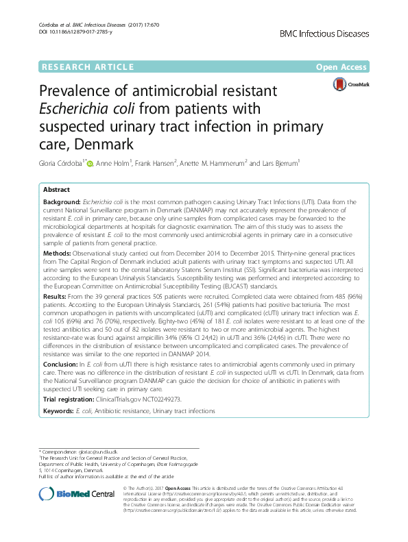 (PDF) Prevalence of antimicrobial resistant Escherichia coli from ...