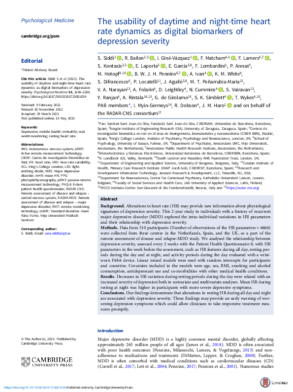 (PDF) The usability of daytime and night-time heart rate dynamics as ...