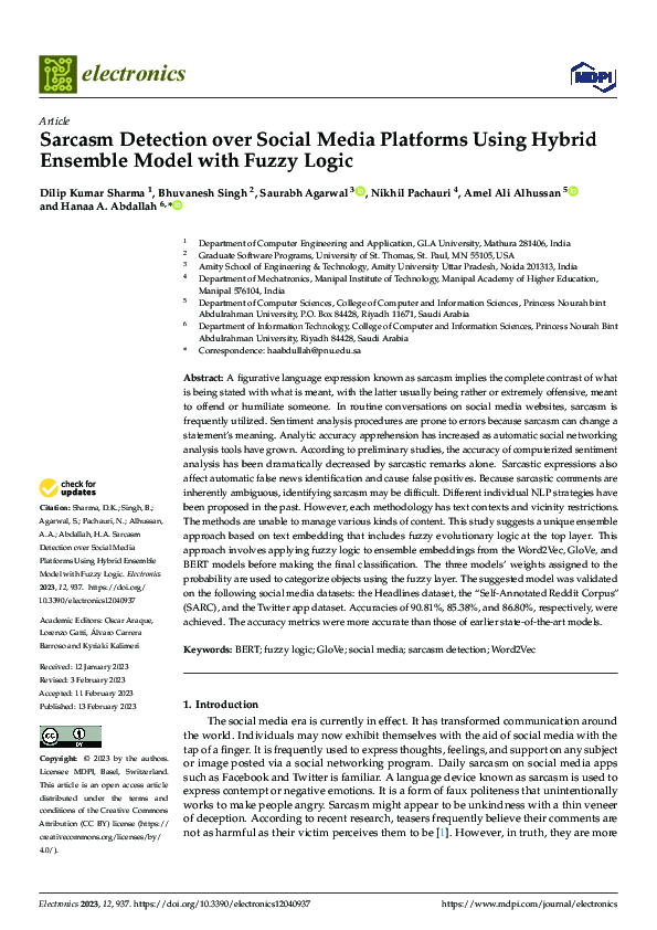 (PDF) Sarcasm Detection over Social Media Platforms Using Hybrid ...