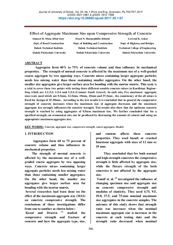 (PDF) Effect of Aggregate Maximum Size upon Compressive Strength of ...