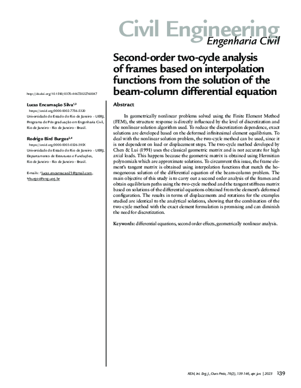 (PDF) Second-order two-cycle analysis of frames based on interpolation ...