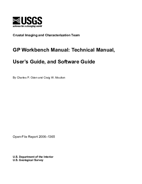 (PDF) GP Workbench Manual: Technical Manual, User's Guide, and Software ...